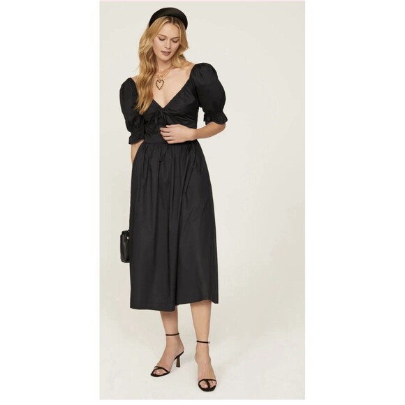 HILL HOUSE The Ophelia Nap Dress Size XXL Black Minimalist Midi Casual Cotton - Picture 1 of 11